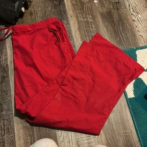 Red scrub pants